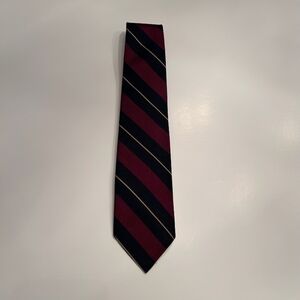 Ferrell Reed Burgundy and Blue Striped Silk Tie
